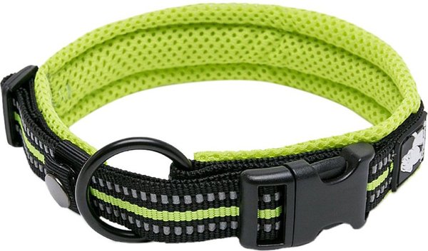 Chai's Choice Comfort Cushion 3M Polyester Reflective Dog Collar, Lemon Lime, X-Large: 19.7 to 21.7-in neck, 1-in wide slide 1 of 4