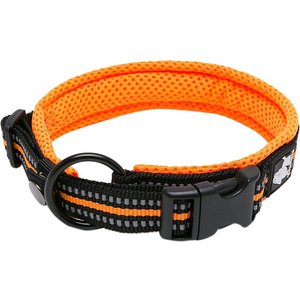 Chai's Choice Comfort Cushion 3M Polyester Reflective Dog Collar, Orange, X-Small: 11.8 to 13.8-in neck, 3/5-in wide