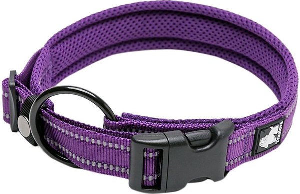 Chai's Choice Comfort Cushion 3M Polyester Reflective Dog Collar, Purple, X-Small: 11.8 to 13.8-in neck, 3/5-in wide slide 1 of 4