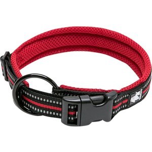Chai's Choice Comfort Cushion 3M Polyester Reflective Dog Collar, Red, X-Small: 11.8 to 13.8-in neck, 3/5-in wide