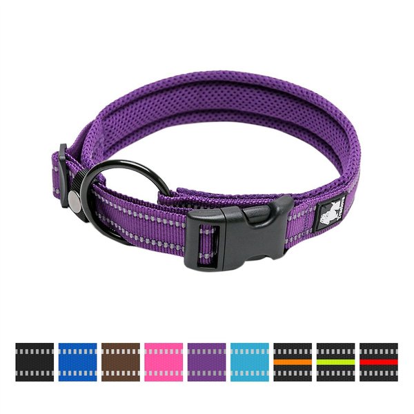 Chai's Choice Comfort Cushion 3M Polyester Reflective Dog Collar, Purple, XX-Large: 21.7 to 23.6-in neck, 1-in wide slide 1 of 4
