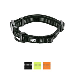 Chai's Choice Outdoor Adventure 3M Polyester Reflective Dog Collar, Black, Large: 17.7 to 25.6-in neck, 1-in wide