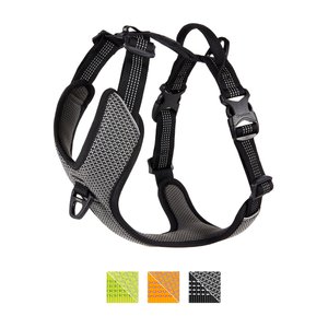 Chai's Choice Outdoor Explorer No-Pull 3M Polyester Reflective Dual Clip Dog Harness, Black, Medium: 22 to 27-in chest