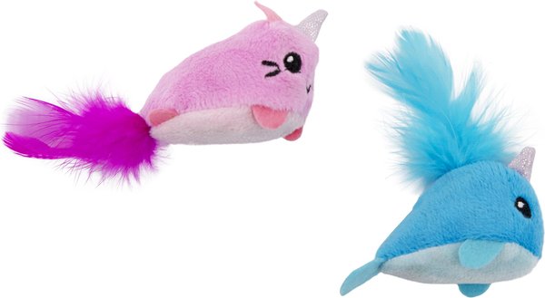 Petstages Unicorn Cat & Narwhale Cat Toy, one size, 2-pack slide 1 of 6
