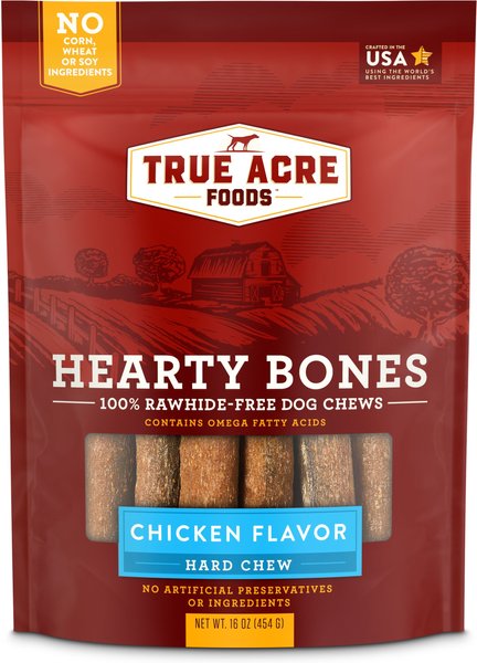 True Acre Foods Hearty Bones Long-Lasting Chicken Flavored Treats, 16-oz bag slide 1 of 8