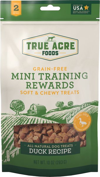 True Acre Foods Duck Recipe Mini-Training Rewards Grain-Free Soft & Chewy Dog Treats, 10-oz bag slide 1 of 8