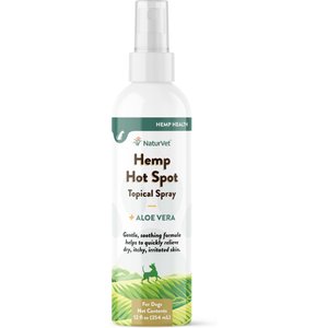NaturVet Hemp Hot Spot with Aloe Vera Dog Spray, 12-oz bottle