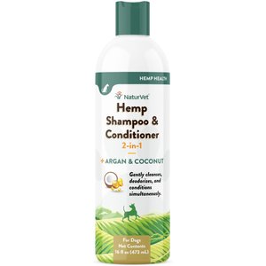 NaturVet Hemp 2-in-1 Dog Shampoo & Conditioner with Argan & Coconut, 16-oz bottle