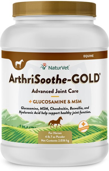 NaturVet ArthriSoothe-GOLD Advanced Joint Formula Powder Horse Supplement, 4-lb, 7-oz tub slide 1 of 1