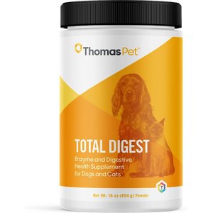 Thomas Labs Total Digest Enzyme & Probiotic Powder Dog & Cat Supplement, 16-oz jar
