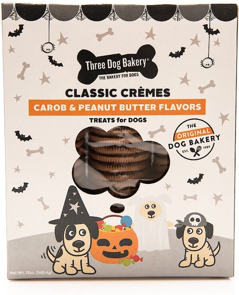 Three Dog Bakery Classic Cremes Carob & Peanut Butter Flavors Dog Treats, 13-oz bag slide 1 of 5