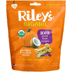 Riley's Organic Pumpkin & Coconut Bone Dog Treats, 5-oz, Large