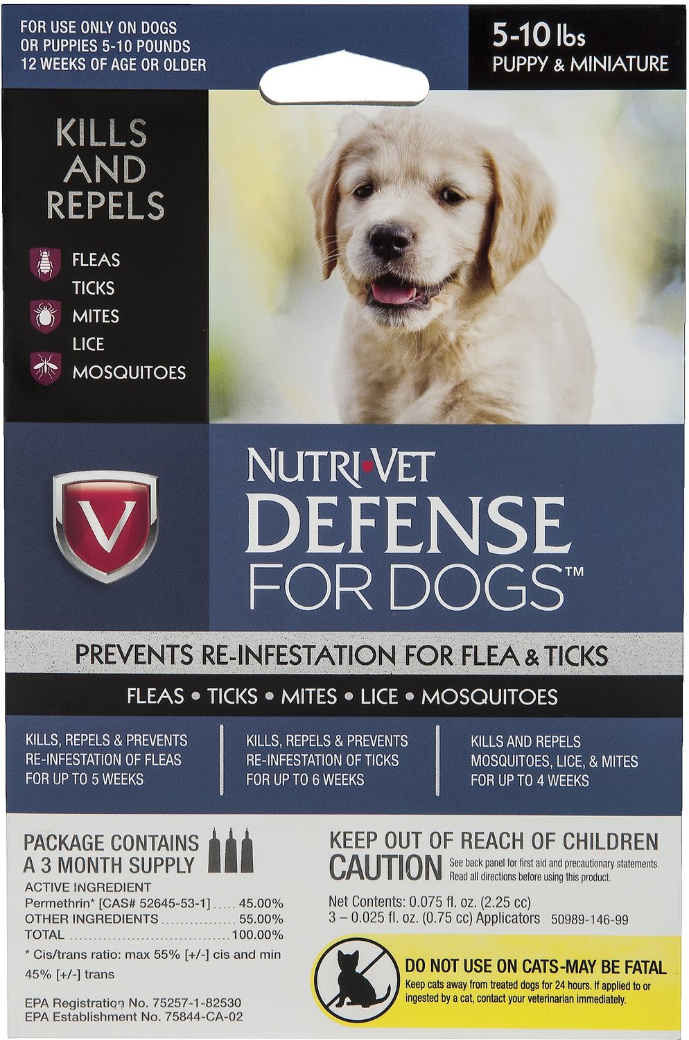 Nutri-Vet K9 Defense Flea & Tick Treatment for Dogs (5-10 pounds), 3