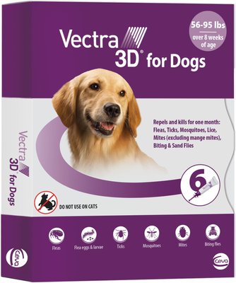 Vectra Flea & Tick Spot Treatment for Dogs, 56-95 lbs, slide 1 of 1