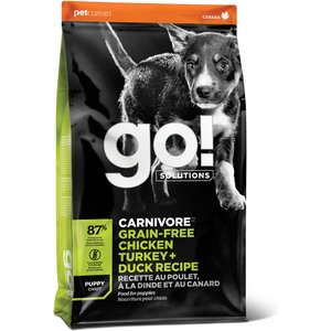Go! Solutions Carnivore Grain-Free Chicken, Turkey + Duck Puppy Recipe Dry Dog Food, 3.5-lb bag