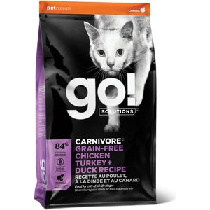 Go! Solutions Carnivore Grain-Free Chicken, Turkey + Duck Recipe Dry Cat Food, 3-lb bag