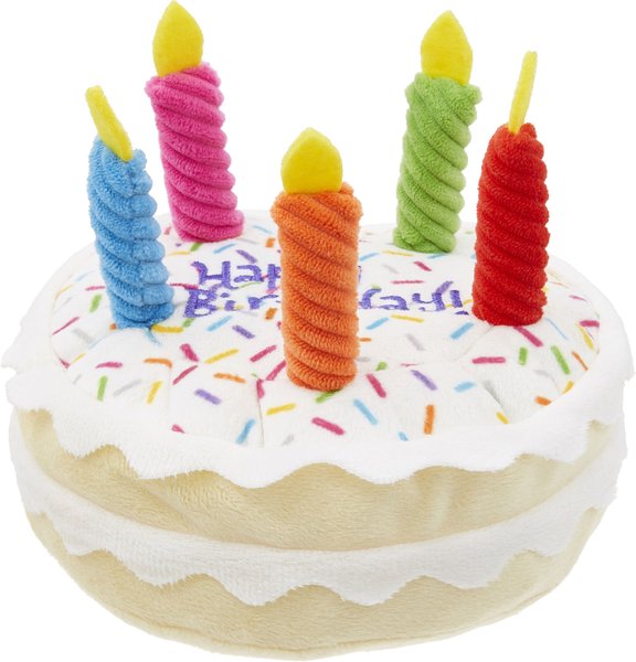Frisco Plush Squeaking Birthday Cake Dog Toy, Small/Medium slide 1 of 5