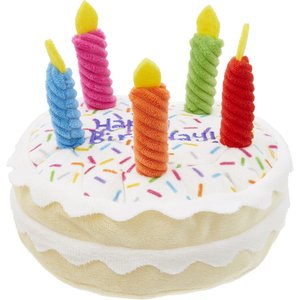 Frisco Plush Squeaking Birthday Cake Dog Toy, Small/Medium