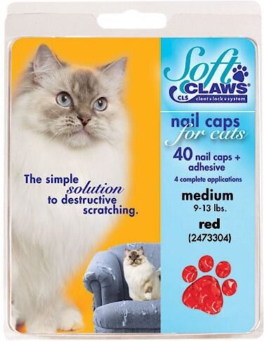 Soft Claws Cat Nail Caps, 40 count, Large, Red slide 1 of 6