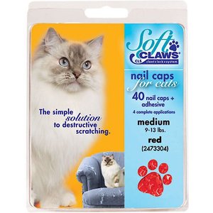 Soft Claws Cat Nail Caps, 40 count, Large, Red