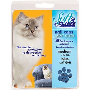 Soft Claws Cat Nail Caps, 40 count, Large, Blue