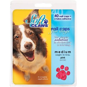 Soft Claws Nail Caps for Dogs, 40 count, X-Large, Pink