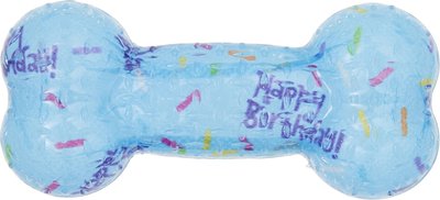 Frisco Birthday TPR Bone Dog Toy, Blue, slide 1 of 1