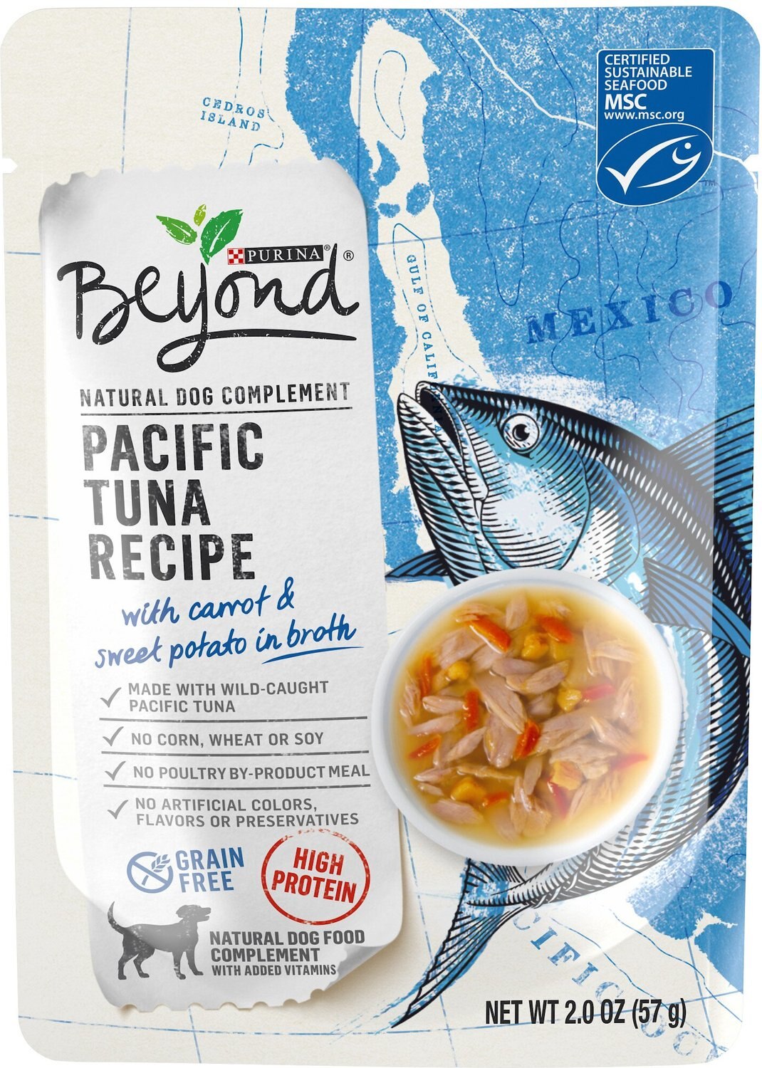 Purina Beyond Grain-Free Pacific Tuna Recipe in Broth Wet Dog Food ...
