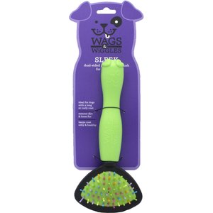 Wags & Wiggles Dual Sided Bristle & Straight Pin Brush for Long-Haired Dogs, Small