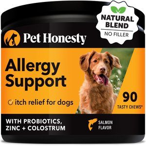 PetHonesty Allergy Support Salmon Flavored Soft Chews Allergy Supplement for Dogs, 90 count