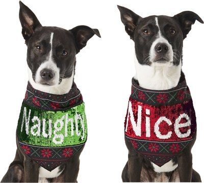 Frisco Flip Sequin Naughty/Nice Dog & Cat Bandana, slide 1 of 1