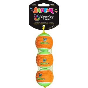 Spunky Pup Tennis Ball Squeaky Dog Ball Toy, Small