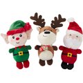 Frisco Holiday Santa's Helpers Plush Squeaky Dog Toy, 3 count