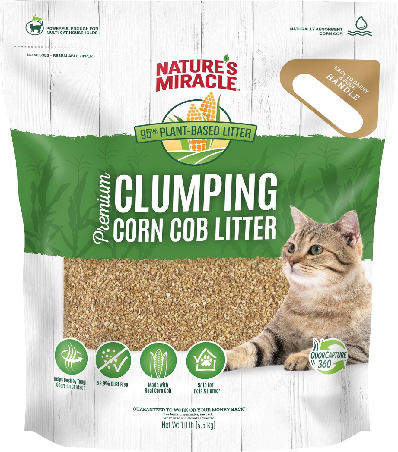 Nature's Miracle Premium Clumping Corn Cob Cat Litter, 10lb bag