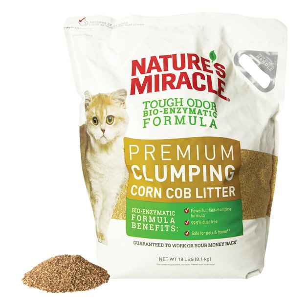 NATURE'S MIRACLE Premium Scented Clumping Corn Cat Litter, 18lb bag