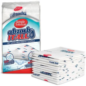 Simple Solution AbzorbITALL Pet Stain & Odor Absorbent Towels, 30 count