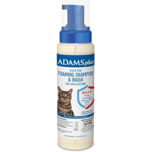 Adams Plus Flea & Tick Foaming Shampoo for Cats, 10-oz bottle