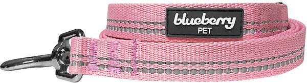 Blueberry Pet 3M Pastel Polyester Reflective Dog Leash, Baby Pink, Medium: 5-ft long, 3/4-in wide slide 1 of 5