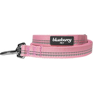 Blueberry Pet 3M Pastel Polyester Reflective Dog Leash, Baby Pink, Medium: 5-ft long, 3/4-in wide