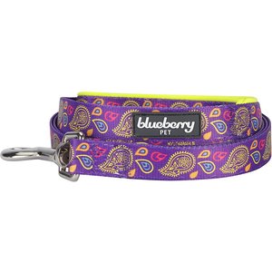 Blueberry Pet Spring Paisley Flower Polyester Dog Leash, Dark Orchid, Medium: 5-ft long, 3/4-in wide