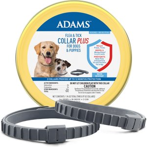 Adams Plus Flea & Tick Collar for Dogs & Puppies, 2 Collars (12-mos. supply)