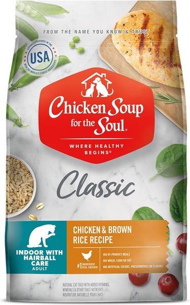 Chicken Soup for the Soul Indoor Chicken & Brown Rice Recipe Dry Cat Food, 13.5-lb bag slide 1 of 9
