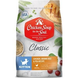 Chicken Soup for the Soul Kitten Chicken, Brown Rice & Pea Recipe Dry Cat Food, 4.5-lb bag