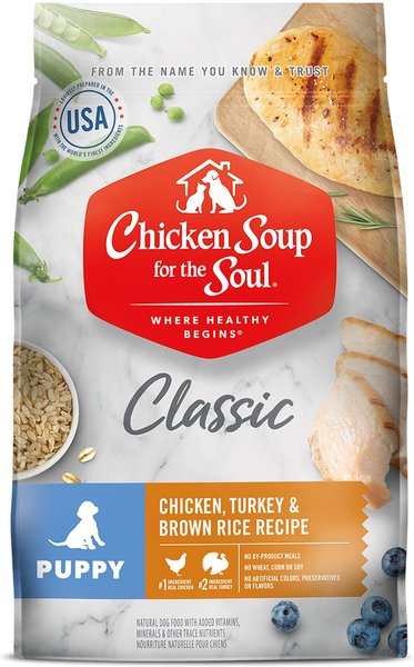 Chicken Soup for the Soul Puppy Chicken, Turkey & Brown Rice Recipe Dry Dog Food, 28-lb bag slide 1 of 8