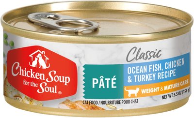 Chicken Soup for the Soul Weight & Mature Care Ocean Fish, Chicken & Turkey Recipe Pate Canned Cat Food, slide 1 of 1