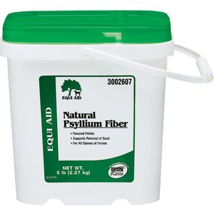 Farnam Equi Aid Natural Psyllium Fiber Pellets Apple/Molasses Flavor Horse Supplement, 5-lb bucket