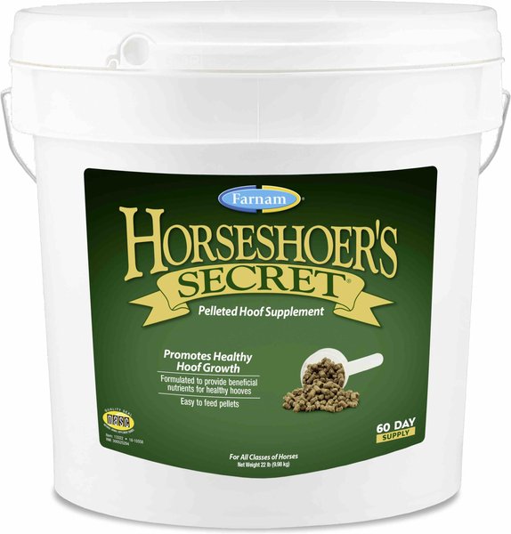 Farnam Horseshoer's Secret Hoof Health Hay Flavor Pellets Horse Supplement, 22-lb bucket slide 1 of 9