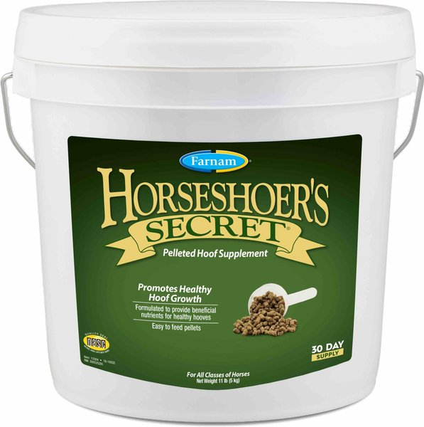 Farnam Horseshoer's Secret Hoof Health Hay Flavor Pellets Horse Supplement, 11-lb bucket slide 1 of 9