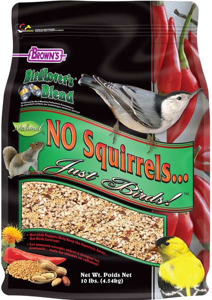 Brown's Bird Lover's Blend No Squirrels Just Birds Chili Pepper Wild Bird Food, 10-lb bag slide 1 of 2