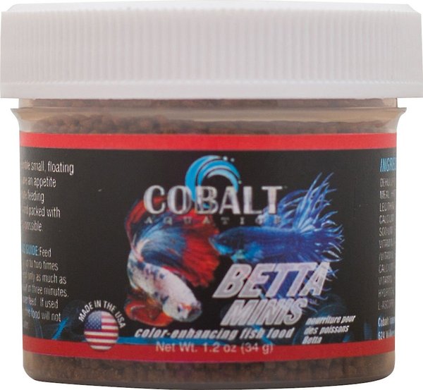 Cobalt Aquatics Betta Minis Fish Food, 1.2-oz jar slide 1 of 3